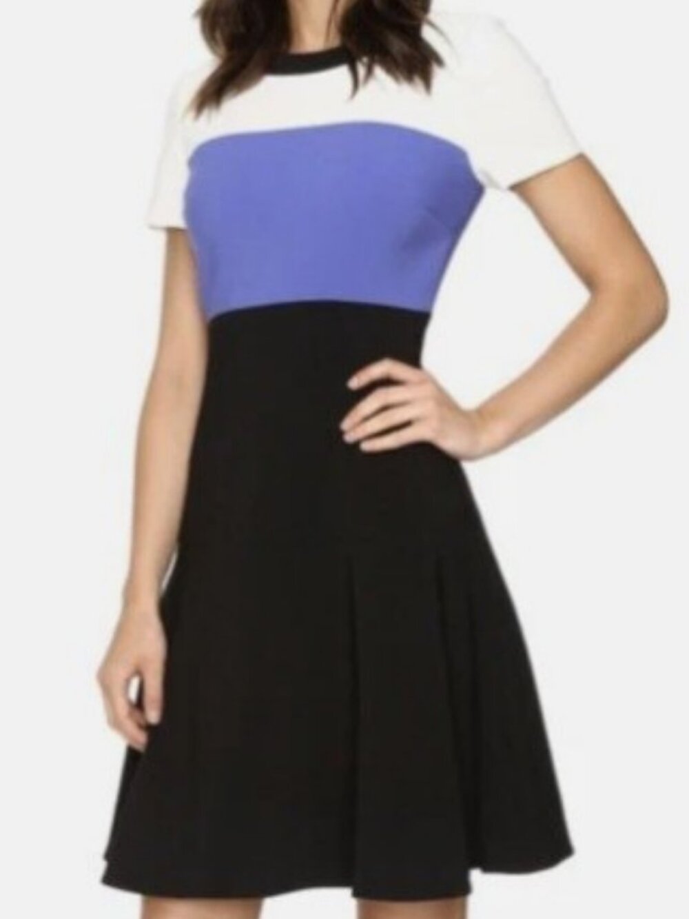 Kate Spade New York Colorblock Crepe Flip Dress Blue | Fit & Flare Mini Sz 14